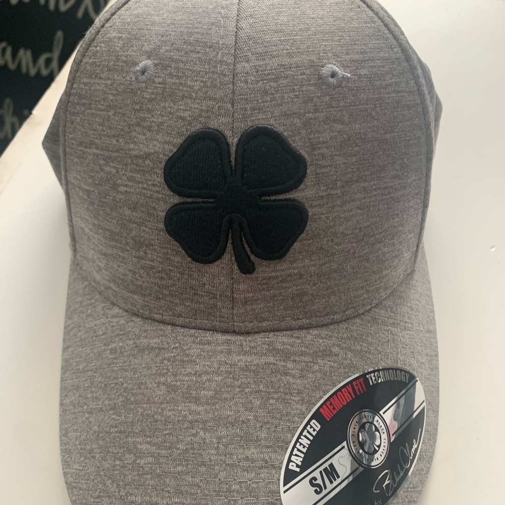 Gray Black Clover Logo Golf Hat NWT